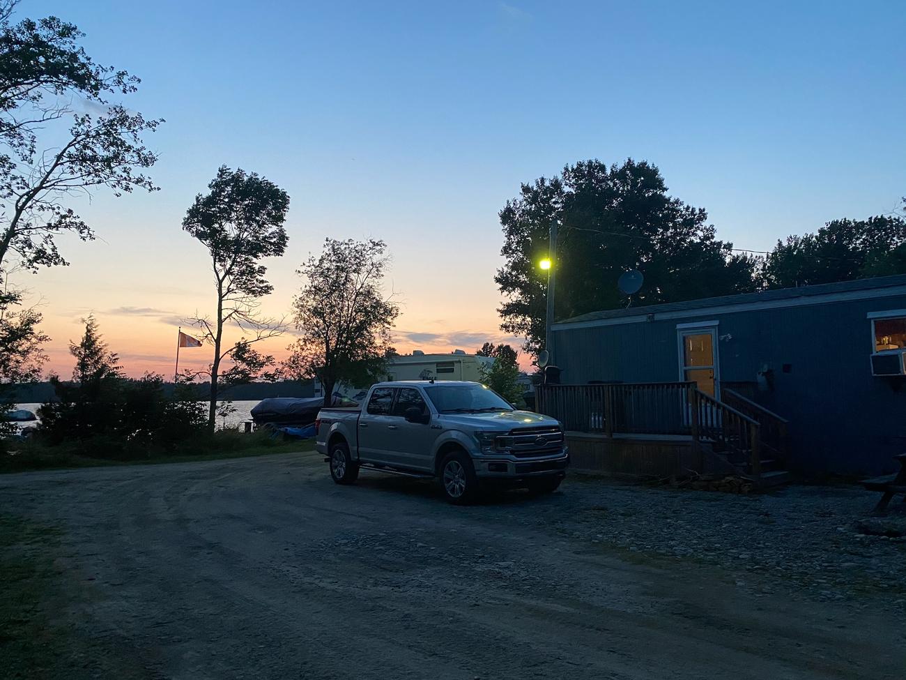 Camp at dusk — Dog Lake, Missanabie