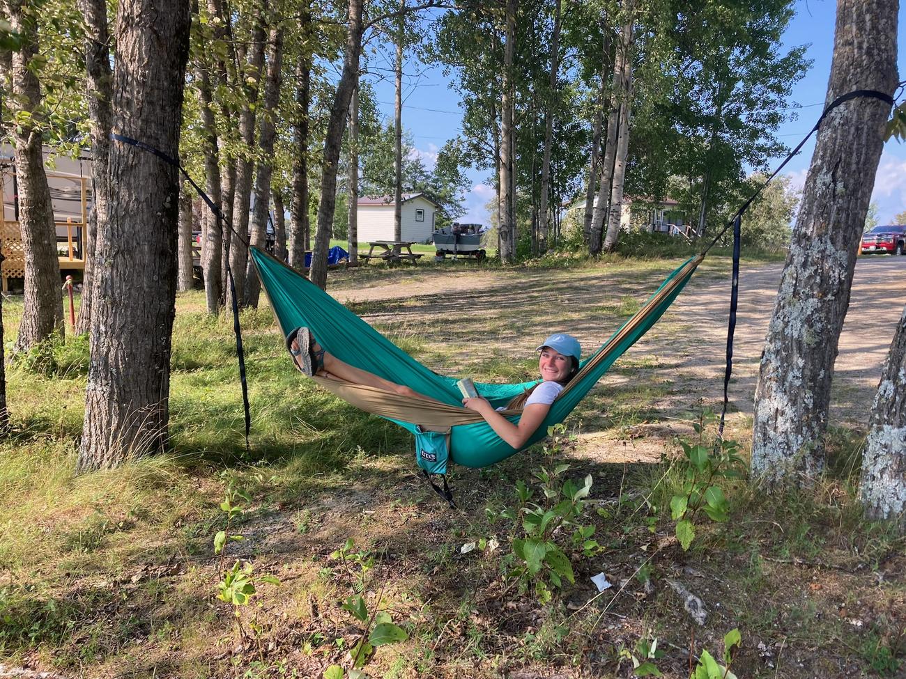 A hammock in the pines — Dog Lake, Missanabie